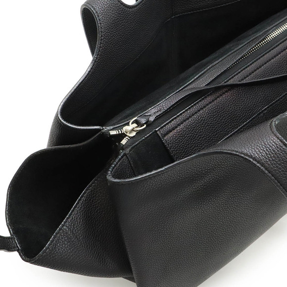 Celine Trifold Tote Shoulder Bag Black Leather - Picture 6 of 10